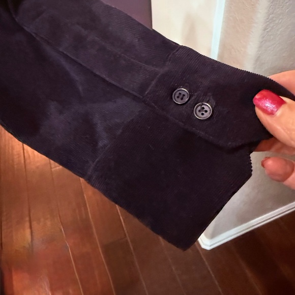 Croft and barrow stretch, zip up jacket, fine corduroy in black size medium - Picture 4 of 5